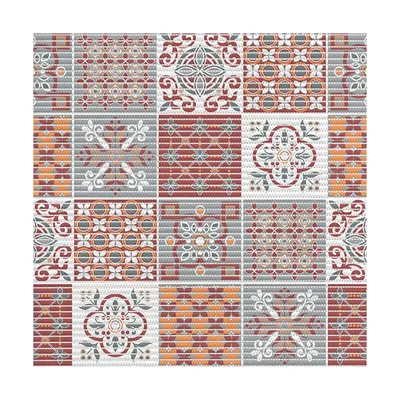 Коврик Vilina Преображение 7093-225PT-burgundy-grey 80x1500 см, для ванной, серый, рисунок