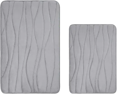 Комплект ковриков Ridberg Волна 1211330 80x50 см, для ванной, серый, рисунок