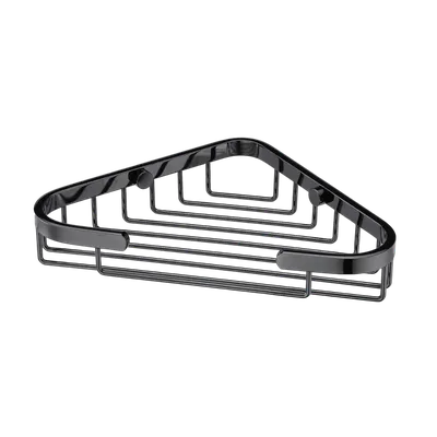 Полка для душа Wasserkraft Glan K-733POLISHED BLACK угловая, подвесная, черный глянец