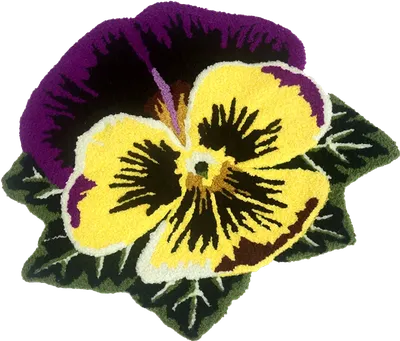 Коврик Carnation Home Fashions Pansies 80x70 см, для ванной, рисунок, желтый, фиолетовый