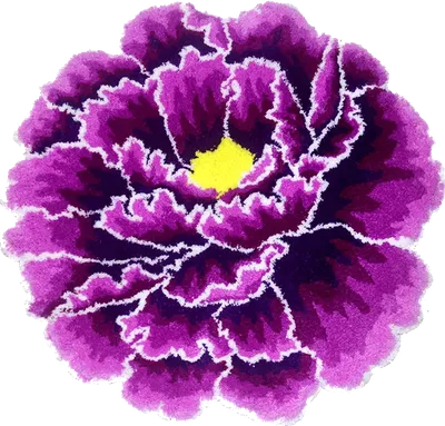 Коврик Carnation Home Fashions Peony Flower Violet 60x60 см, для ванной, рисунок, фиолетовый