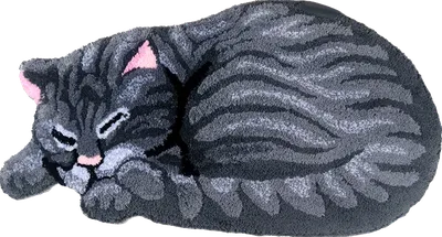 Коврик Carnation Home Fashions Sleeping Cat Grey 84x45 см, для ванной, рисунок, серый