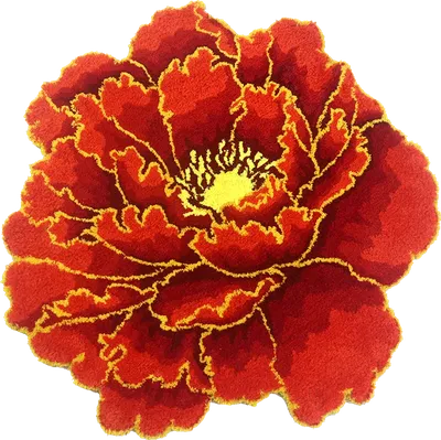 Коврик Carnation Home Fashions Peony Flower Red 73x73 см, для ванной, рисунок, красный