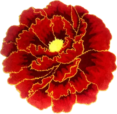 Коврик Carnation Home Fashions Peony Flower Red 60x60 см, для ванной, рисунок, красный