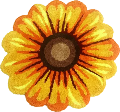 Коврик Carnation Home Fashions Gerbera Flower Yellow 65x65 см, для ванной, желтый, рисунок