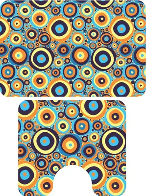 Комплект ковриков Veragio Carpet VR.CPT-7200.07 Bubbles 68x45 см, для туалета, рисунок, мультиколор