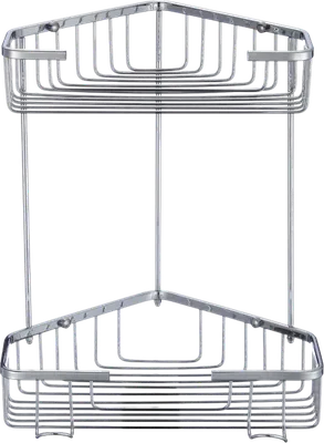 Полка для душа Savol S-002832-2 угловая, подвесная, хром, с крючками