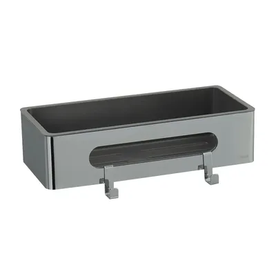 Полка для душа Lemark SHELF LINE 9771043 подвесная, хром, графит, с крючками