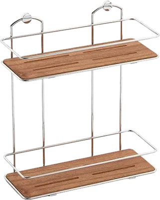 Полка для душа Tekno-tel BK BK076P подвесная, хром, светлое дерево