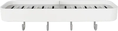 Полка для душа АкваЛиния Light B6680-1 подвесная, белая, с крючками
