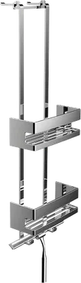 Полка для душа Emco System 2 3545 001 27 подвесная, глянцевый хром, с крючками