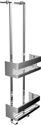 Полка для душа Emco System 2 3545 001 25 подвесная, глянцевый хром, с крючками