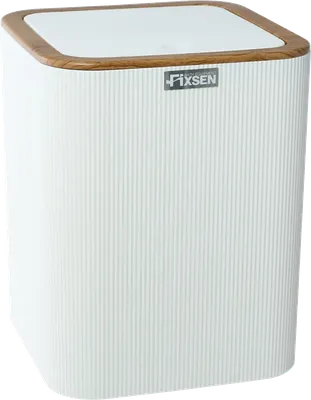 Мусорное ведро Fixsen White Wood FX-402-6 5 л, белое, рисунок, светлое дерево