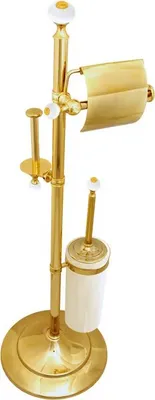 Стойка Boheme Hermitage Gold 10368 для туалета, напольная, белая, золото