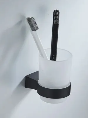 Стакан для зубных щеток / стакан для ванной комнаты Shevanik SG5712H, черный