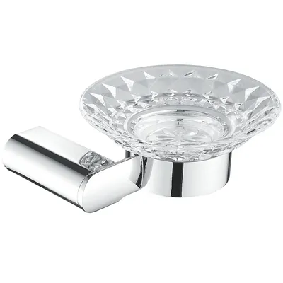 Мыльница Rose RG17 RG1703 настенная, стеклянная, хром