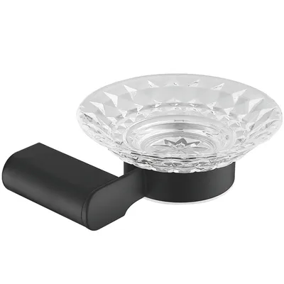 Мыльница Rose RG17H RG1703H настенная, стеклянная, черная