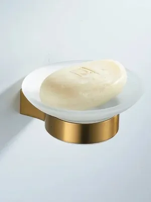 Мыльница Shevanik SG5703G стеклянная, золотая