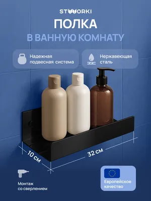 Полка для душа STWORKI Стокгольм S36375BK подвесная, матовая черная