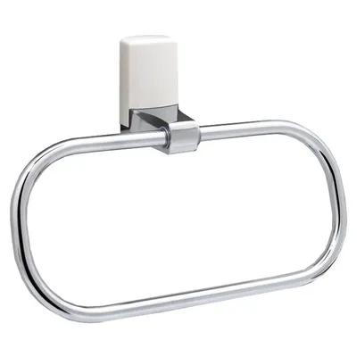 Держатель для полотенец Wasserkraft Leine White K-5060 хром, белый, кольцо