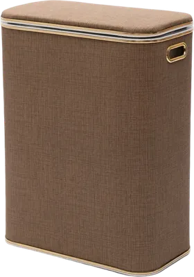 Корзина для белья Geralis BLG-B 67 л, напольная, коричневая, прямоугольная, пластик, искусственная кожа