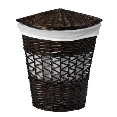Корзина для белья Wasserkraft Salm WB-270-L 68, 7 л, напольная, угловая, текстиль, дерево
