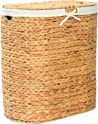Корзина для белья Wasserkraft Dill WB-610-L 87, 1 л, напольная, водный гиацинт, текстиль