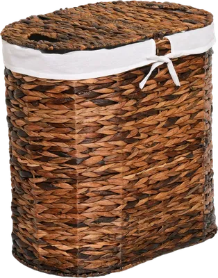 Корзина для белья Wasserkraft Dill WB-611-L 87, 1 л, напольная, водный гиацинт, текстиль