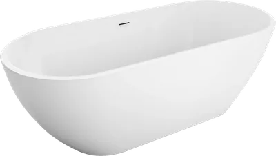 Акриловая ванна BelBagno Uno BB701 170x75 см, отдельностоящая, белая, овальная, на ножках, со сливом-переливом, с донным клапаном