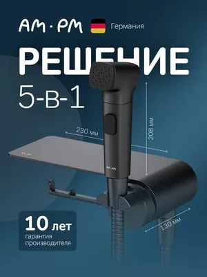 Гигиенический душ AM.PM Func F0H8F922 С ВНУТРЕННЕЙ ЧАСТЬЮ, со смесителем, черный
