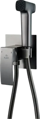 Гигиенический душ Rose R1505T-2 со смесителем, С ВНУТРЕННЕЙ ЧАСТЬЮ, оружейная сталь