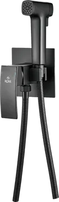 Гигиенический душ Rose R1505H-2 со смесителем, С ВНУТРЕННЕЙ ЧАСТЬЮ, черный